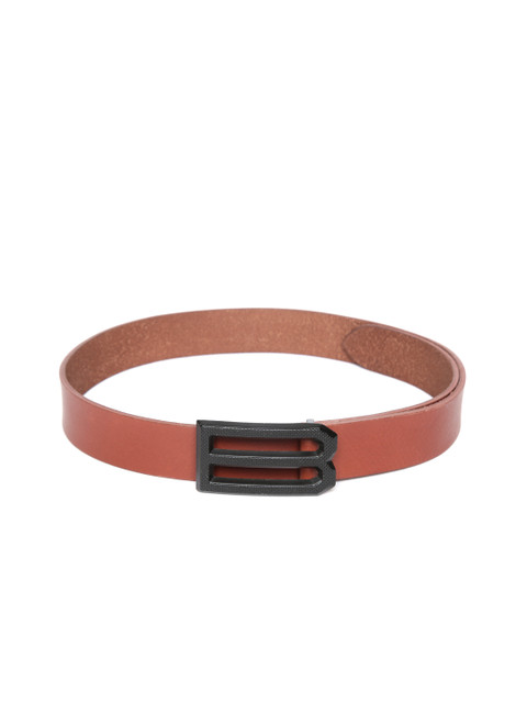 

United Colors of Benetton Men Brown Solid Leather Belt