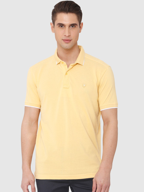 

Mufti Men Yellow Solid Polo Collar Slim Fit T-shirt