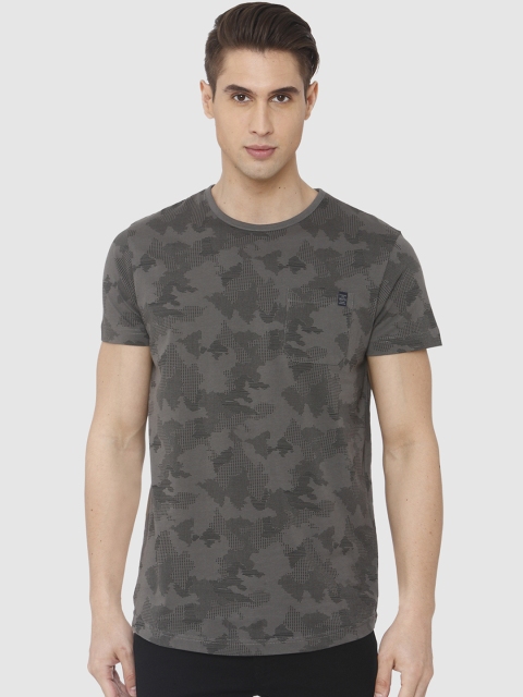 

Mufti Men Grey Printed Round Neck Slim Fit T-shirt