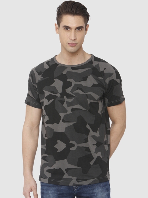 

Mufti Men Black Printed Round Neck Slim Fit T-shirt