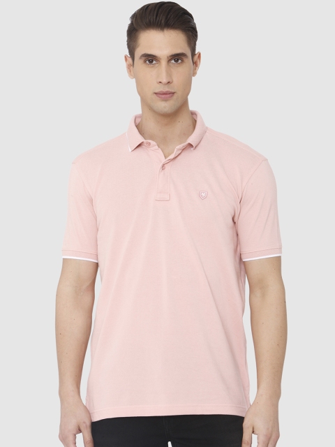 

Mufti Men Pink Solid Polo Collar Slim Fit T-shirt