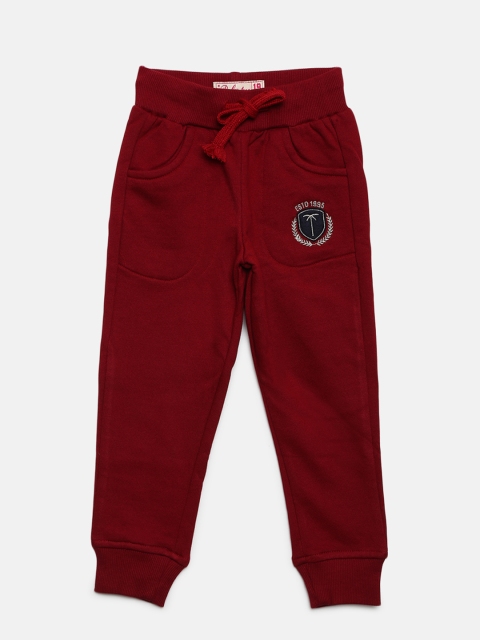 

Gini And Jony Girls Maroon Solid Joggers, Red