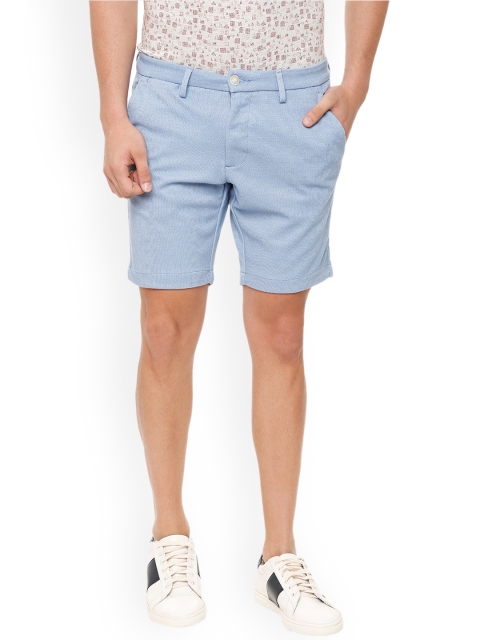 

Allen Solly Men Blue Self Design Slim Fit Regular Shorts