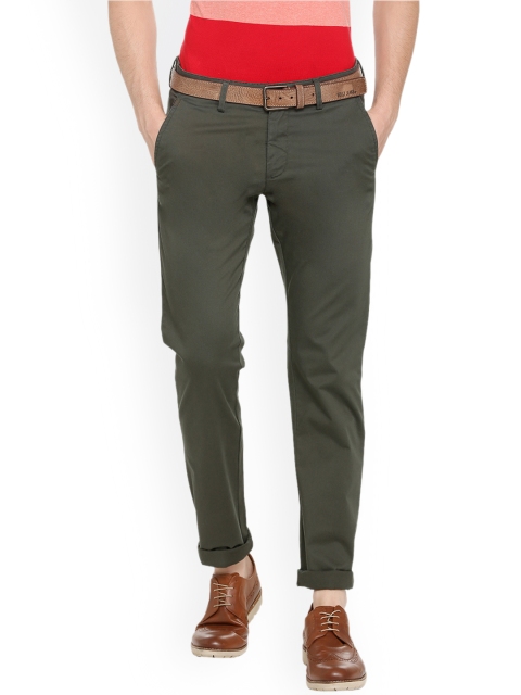 

Allen Solly Men Green Slim Fit Solid Regular Trousers