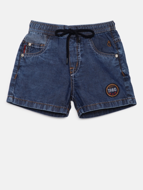 

Gini and Jony Boys Navy Blue Washed Regular Fit Chambray Shorts