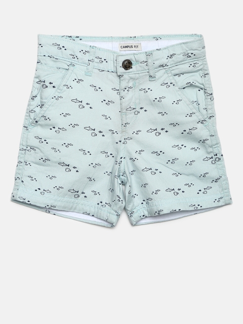 

Gini and Jony Boys Blue Printed Regular Fit Shorts