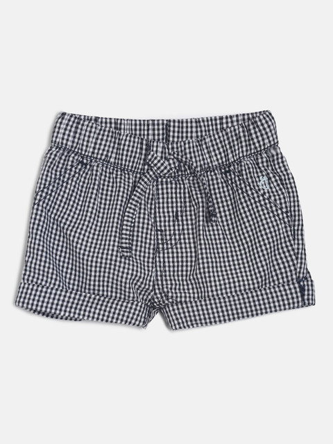 

Gini and Jony Boys Black & White Checked Regular Fit Shorts