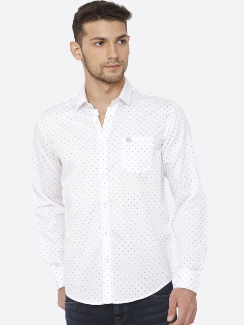 

Mufti Men White Slim Fit Printed Casual Shirt