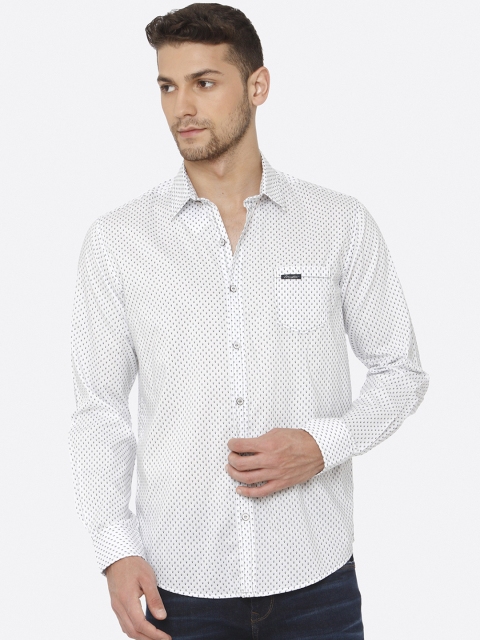 

Mufti Men White Slim Fit Printed Casual Shirt