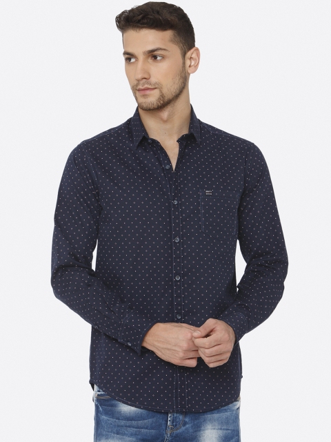 

Mufti Men Navy Blue Slim Fit Printed Casual Shirt