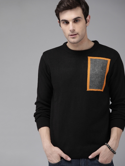 

Roadster Men Black Printed Sweater