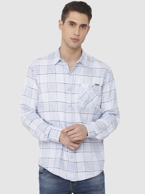 

Mufti Men Blue Slim Fit Checked Casual Shirt