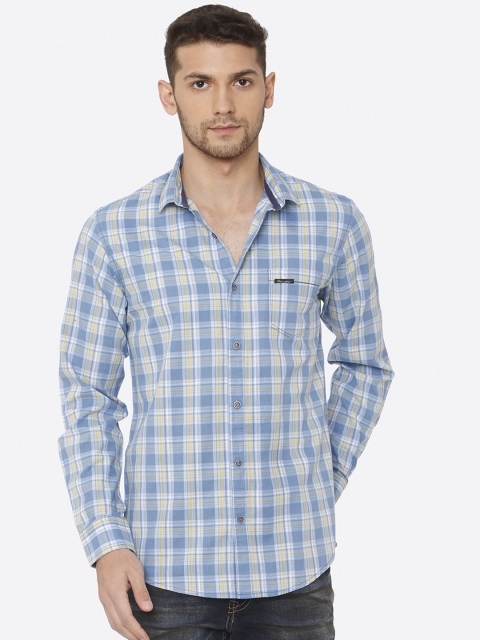 

Mufti Men Blue Slim Fit Checked Casual Shirt