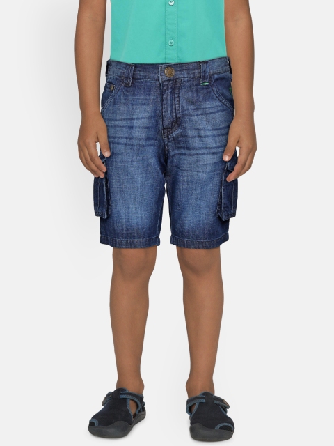 

Gini and Jony Palm Tree Boys Blue Washed Regular Fit Denim Shorts