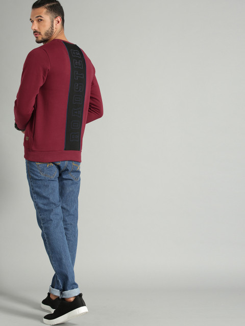 

Roadster Men Maroon Printed Sweatshirt