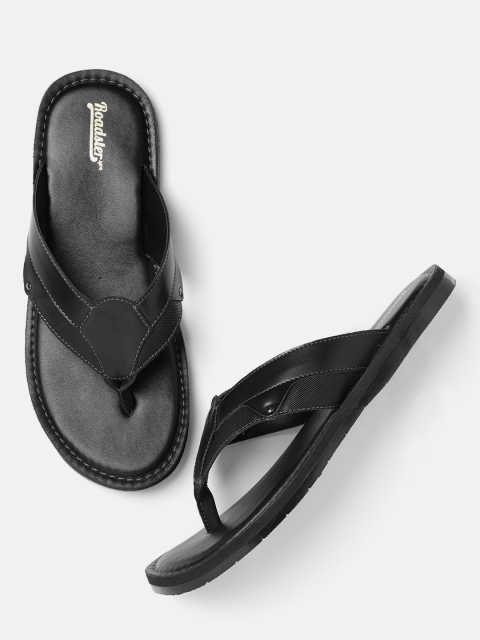 

Roadster Men Black Solid Comfort Sandals