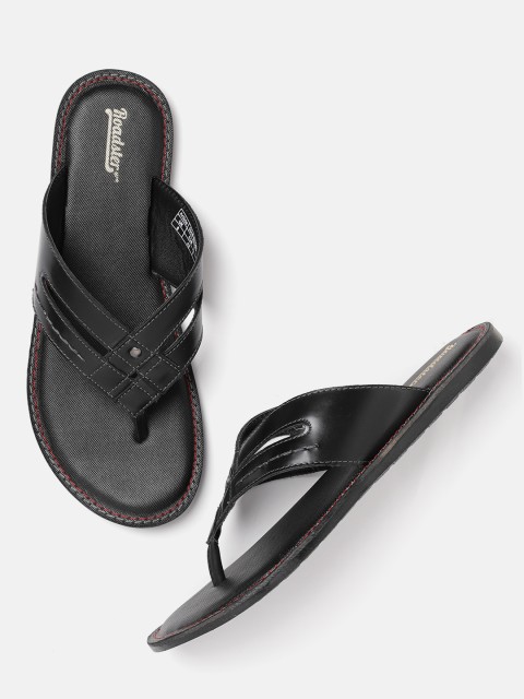 

Roadster Men Black Solid Comfort Sandals