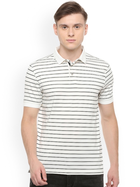 

Van Heusen Sport Men White Striped Polo Collar T-shirt