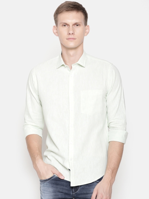 

Linen Club Men Lime Green Regular Fit Solid Casual Shirt