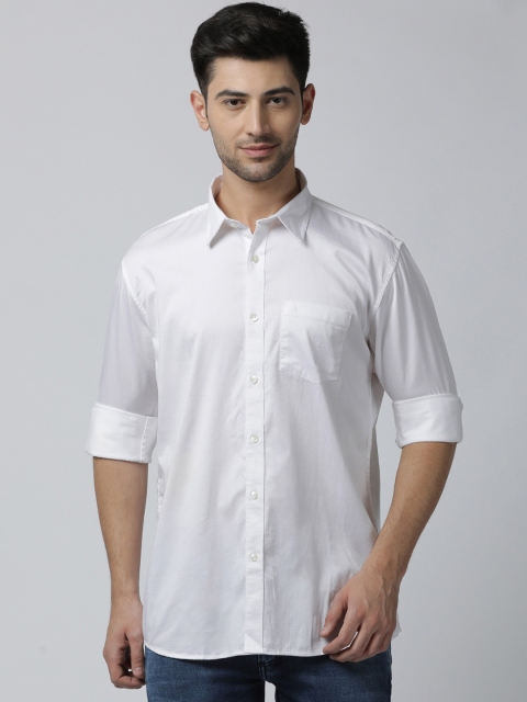 

JDC Men White Slim Fit Solid Casual Shirt