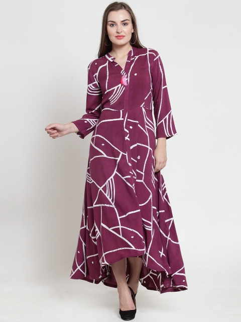 

WESTCLO Women Purple Printed Maxi Dress