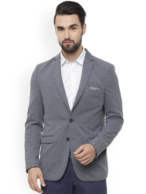 

Van Heusen Sport Men Grey Solid Single-Breasted Blazer