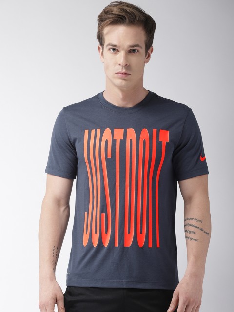 

Nike Men Blue Printed AS M NK DRY TEE DFC JDI FS Round Neck T-shirt