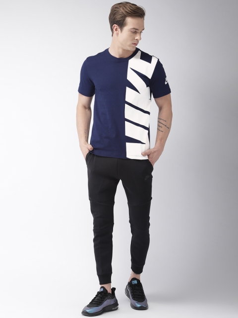 

Nike Men Blue Printed AS M NSW HYBRID 1 FS Round Neck T-shirt