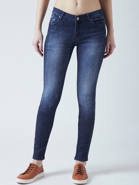 

Devis Women Blue Skinny Fit Mid-Rise Low Distress Stretchable Jeans