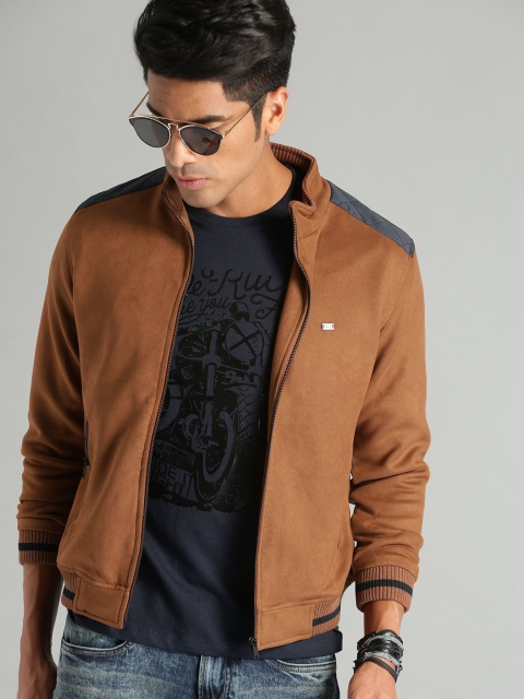 

Roadster Men Tan Brown Solid Bomber Jacket