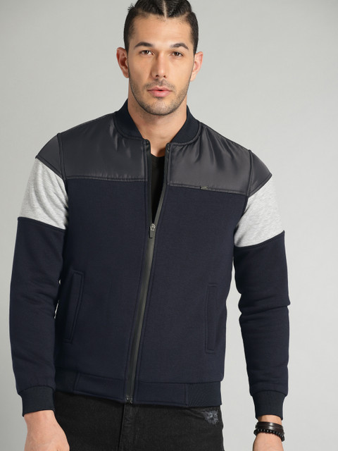 

Roadster Men Navy Blue Solid Bomber Jacket