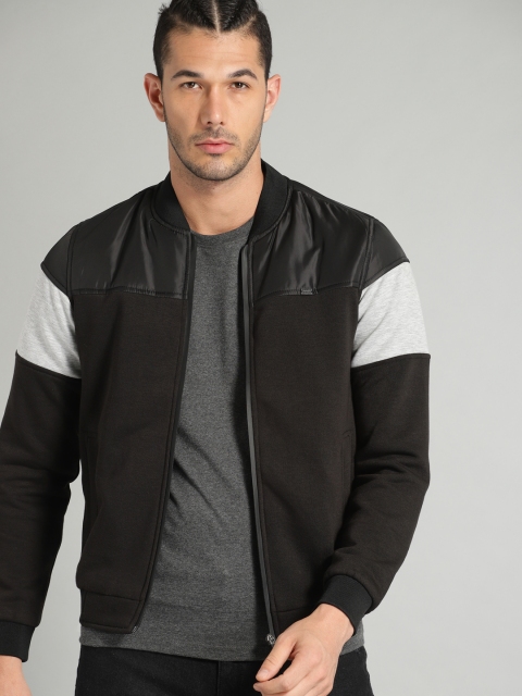 

Roadster Men Black Solid Bomber Jacket