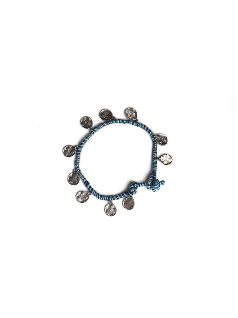 

TJORI Women Set of 2 Multicoloured & Handcrafted Coin Anklets, Multi