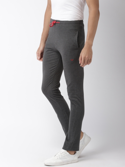 

Park Avenue Men Charcoal Grey Solid Track Pants