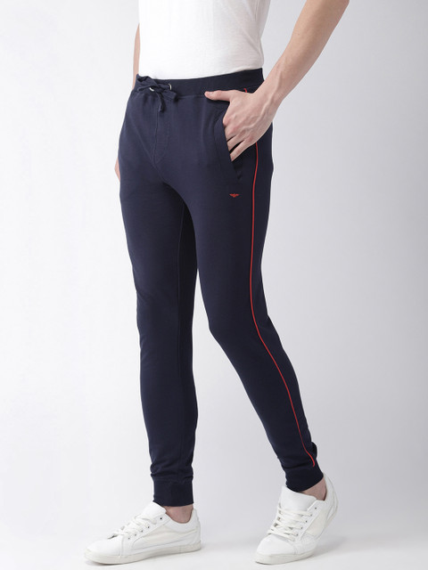 

Park Avenue Men Navy Solid Joggers, Navy blue