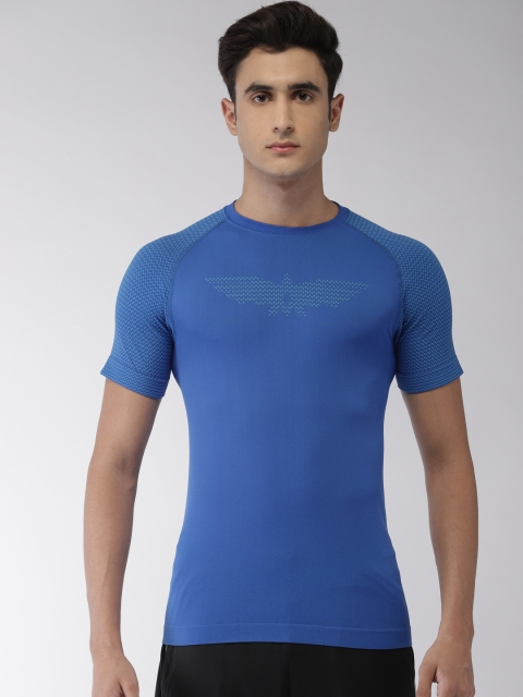 

Park Avenue Men Blue Self Design Round Neck T-shirt