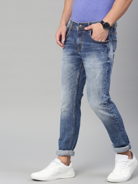 

American Crew Men Blue Slim Fit Mid-Rise Mildly Distressed Stretchable Jeans