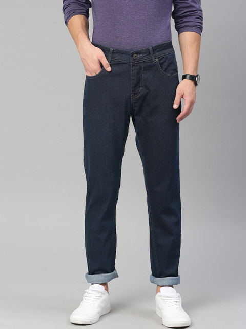 

American Crew Men Blue Straight Fit Mid-Rise Clean Look Stretchable Jeans