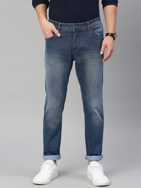 

American Crew Men Blue Straight Fit Mid-Rise Clean Look Stretchable Jeans