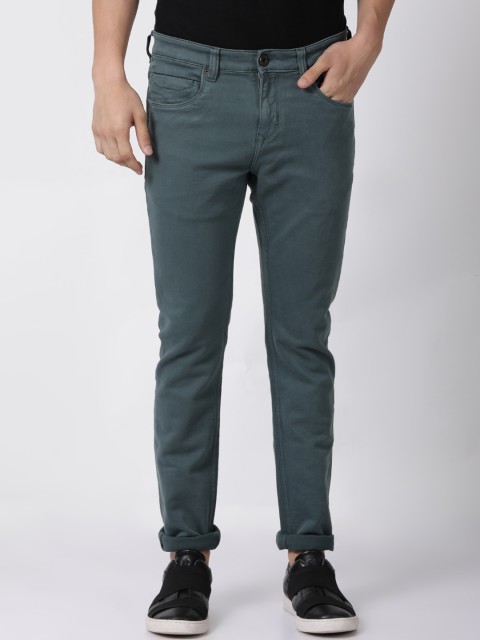

Nature Casuals Men Olive Green Slim Fit Mid-Rise Clean Look Jeans