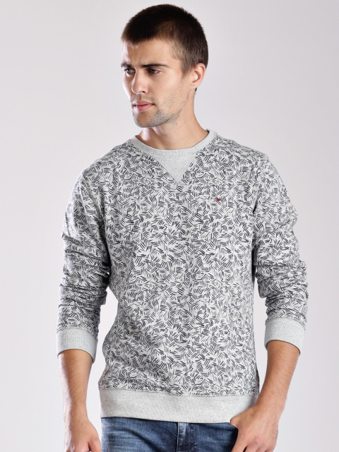 

Tommy Hilfiger Grey Melange Printed Sweatshirt