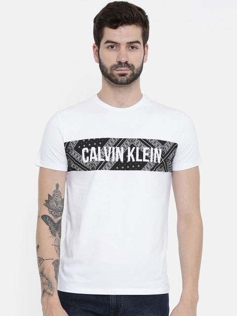 

Calvin Klein Jeans Men White Printed Round Neck T-shirt