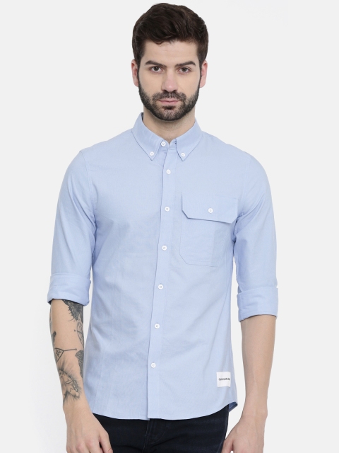 

Calvin Klein Jeans Men Blue Slim Fit Solid Casual Shirt