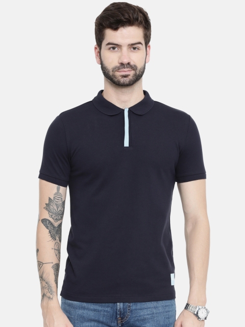 

Calvin Klein Jeans Men Navy Solid Polo Collar T-shirt, Navy blue