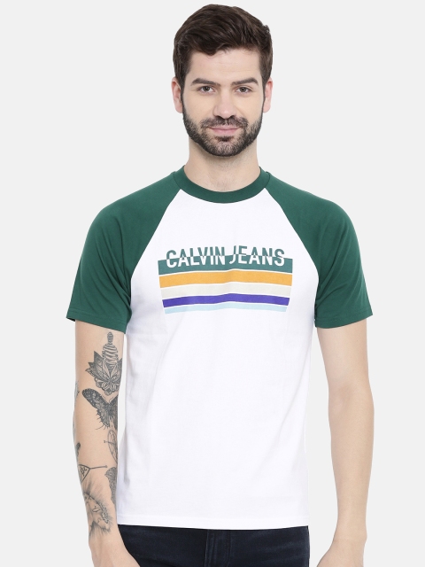 

Calvin Klein Jeans Men White Printed Round Neck T-shirt
