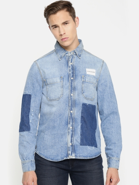 

Calvin Klein Jeans Men Blue Regular Fit Faded Casual Shirt