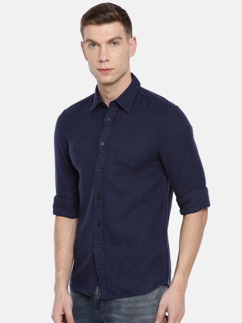 

Calvin Klein Jeans Men Navy Blue Regular Fit Solid Casual Shirt