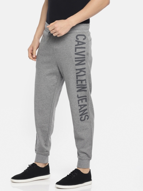

Calvin Klein Jeans Men Grey Melange Printed Joggers
