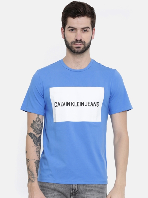 

Calvin Klein Jeans Men Blue Printed Round Neck T-shirt