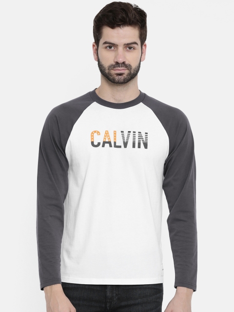 

Calvin Klein Jeans Men White Printed Round Neck T-shirt